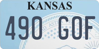 KS license plate 490GOF