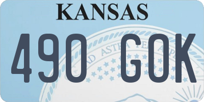 KS license plate 490GOK