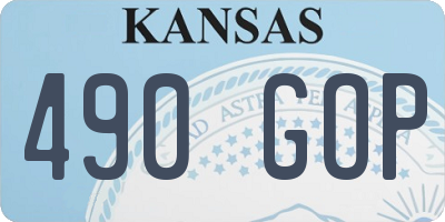 KS license plate 490GOP