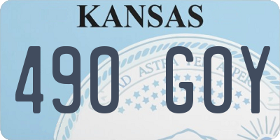 KS license plate 490GOY