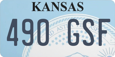KS license plate 490GSF