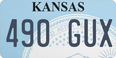 KS license plate 490GUX