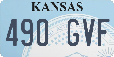 KS license plate 490GVF