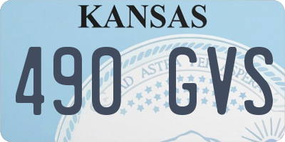 KS license plate 490GVS