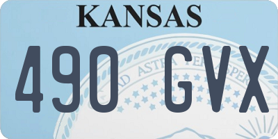 KS license plate 490GVX