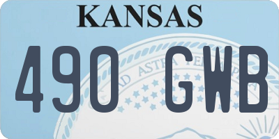 KS license plate 490GWB