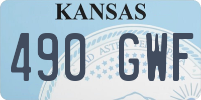 KS license plate 490GWF