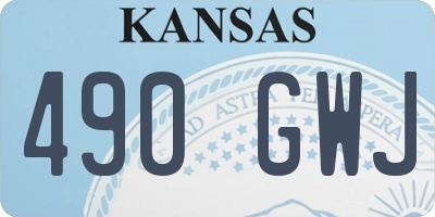 KS license plate 490GWJ