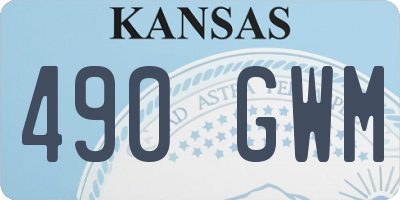 KS license plate 490GWM