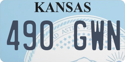 KS license plate 490GWN