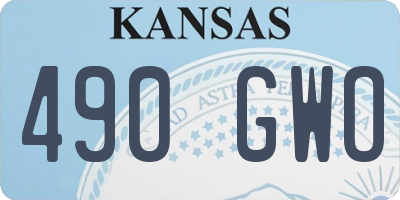 KS license plate 490GWO