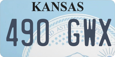 KS license plate 490GWX