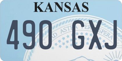 KS license plate 490GXJ