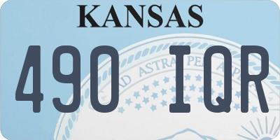 KS license plate 490IQR
