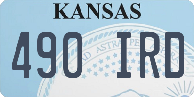 KS license plate 490IRD