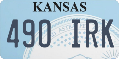 KS license plate 490IRK