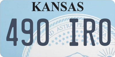 KS license plate 490IRO