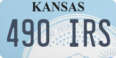 KS license plate 490IRS