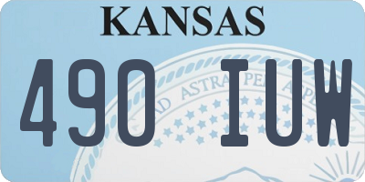 KS license plate 490IUW