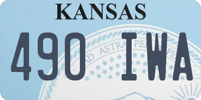 KS license plate 490IWA