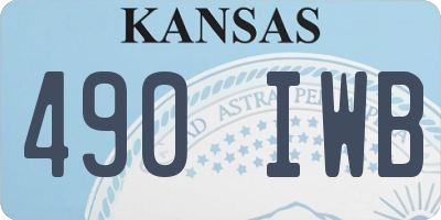 KS license plate 490IWB