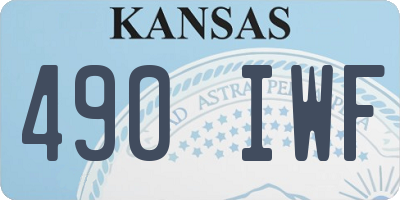KS license plate 490IWF
