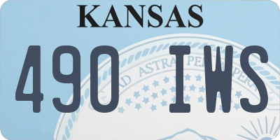 KS license plate 490IWS