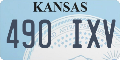 KS license plate 490IXV