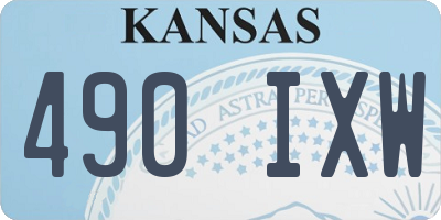 KS license plate 490IXW