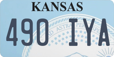 KS license plate 490IYA