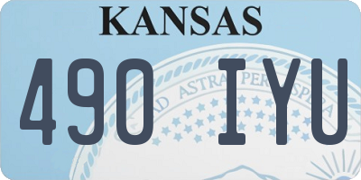 KS license plate 490IYU