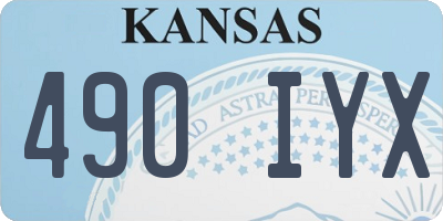 KS license plate 490IYX