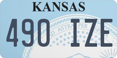 KS license plate 490IZE