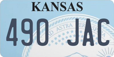 KS license plate 490JAC