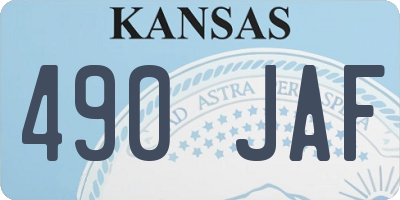 KS license plate 490JAF