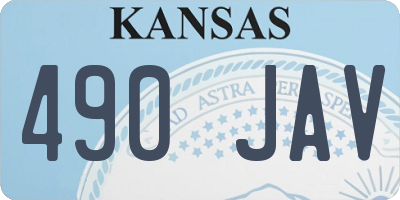 KS license plate 490JAV