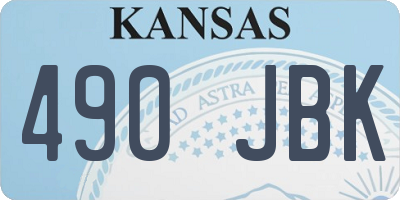 KS license plate 490JBK