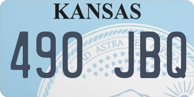 KS license plate 490JBQ