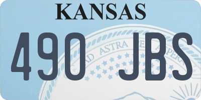 KS license plate 490JBS