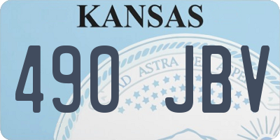 KS license plate 490JBV