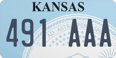 KS license plate 491AAA