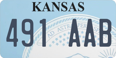 KS license plate 491AAB