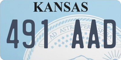 KS license plate 491AAD