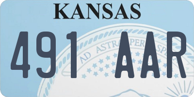 KS license plate 491AAR