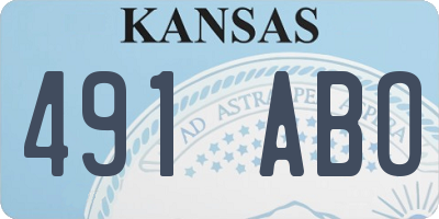 KS license plate 491ABO