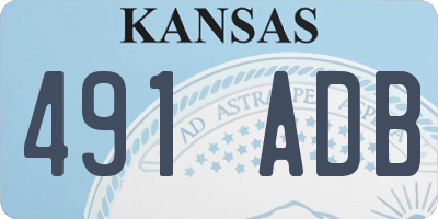 KS license plate 491ADB