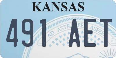 KS license plate 491AET