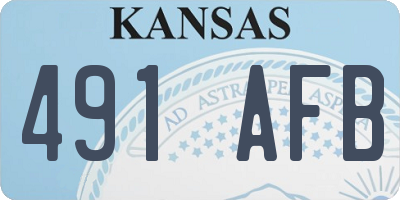 KS license plate 491AFB