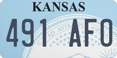 KS license plate 491AFO