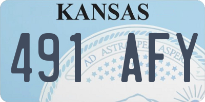 KS license plate 491AFY